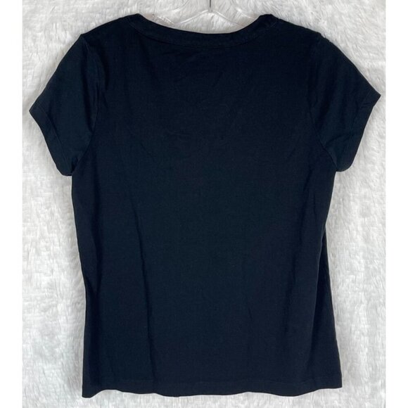 St. John's Bay Medium Black Short Sleeve Shirt 100% Cotton - Picture 3 of 6